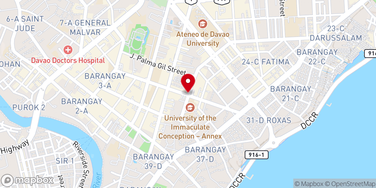 Map showing location of GrowPoint Davao Church