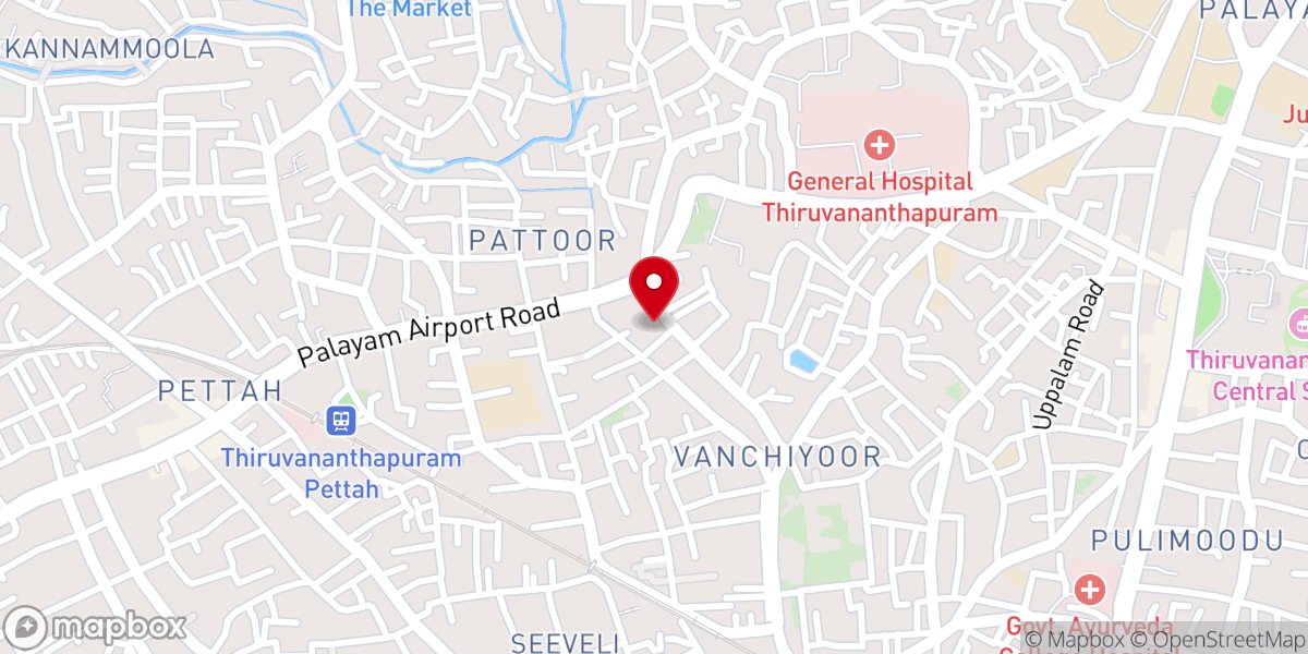 Map showing location of St. Ignatius Knanaya Syrian Church