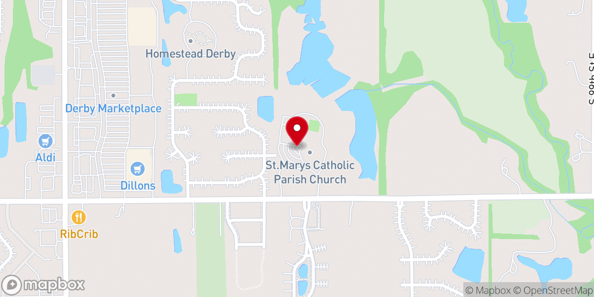 Map showing location of St Mary Catholic Parish Church
