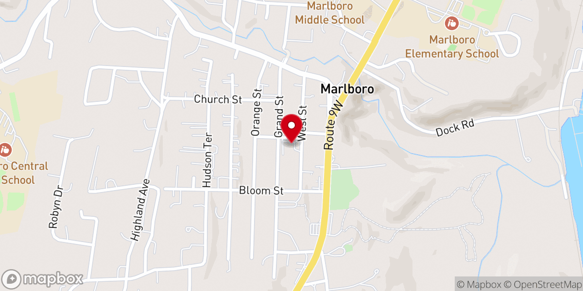 Map showing location of First Presbyterian Church