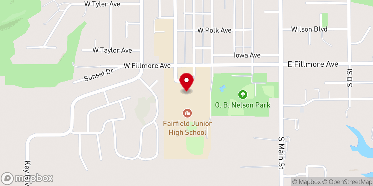 Map showing location of The Bridge Church- Fairfield Campus
