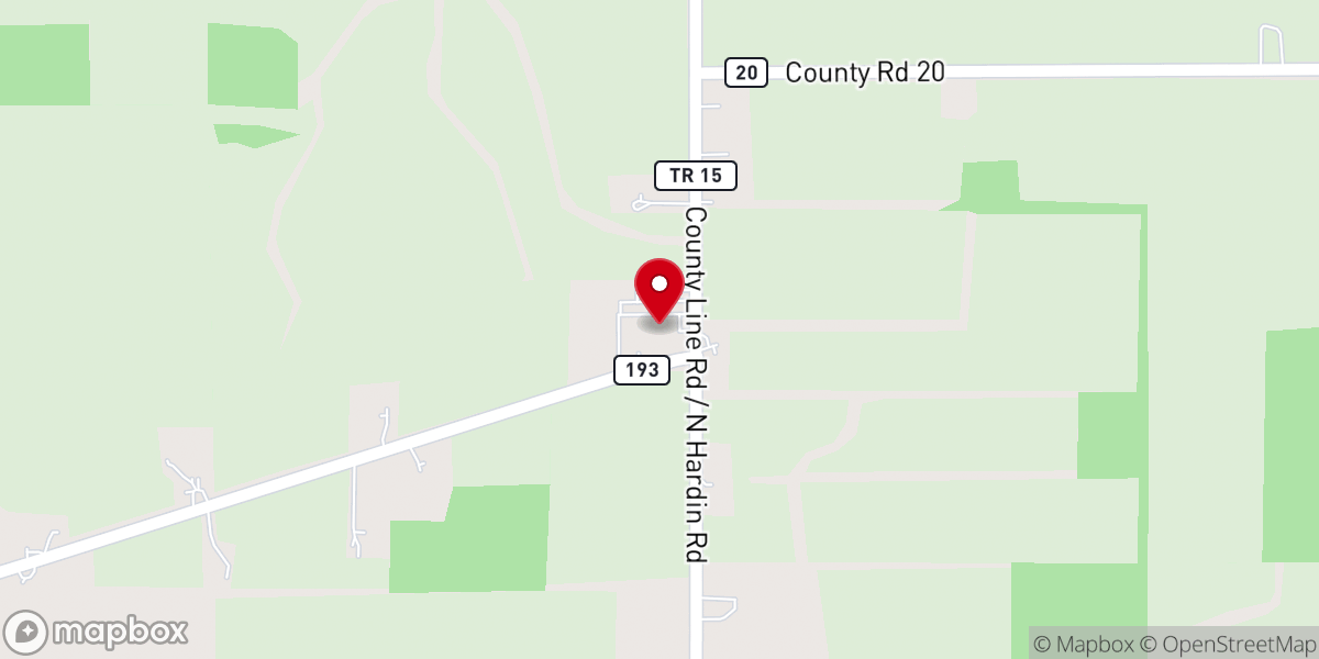 Map showing location of County Line Church