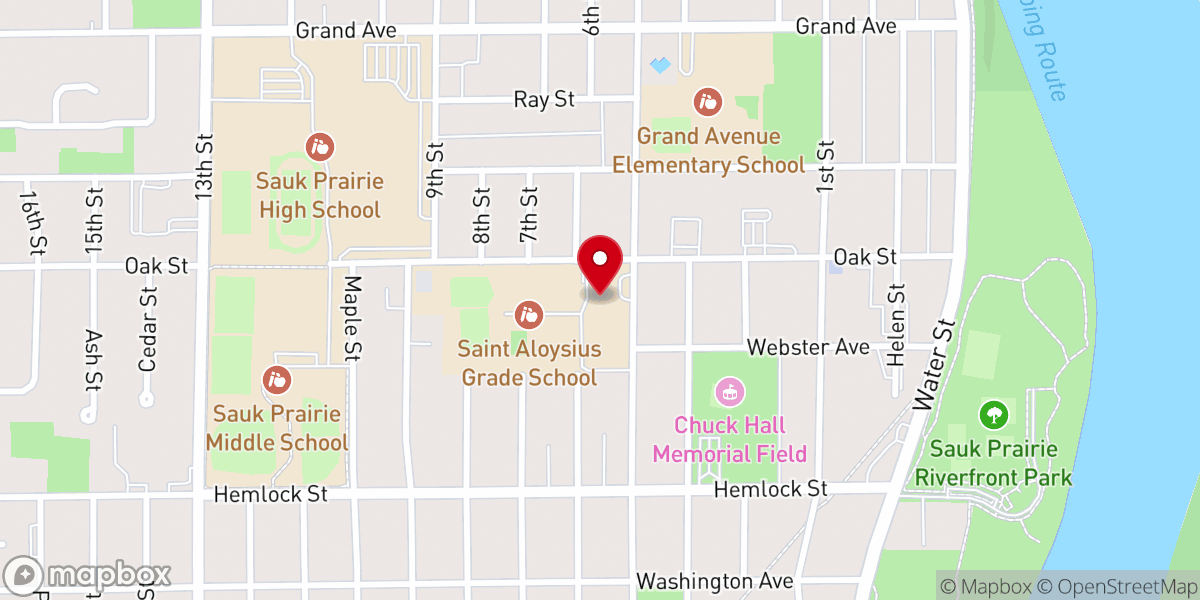 Map showing location of St Aloysius Catholic Church