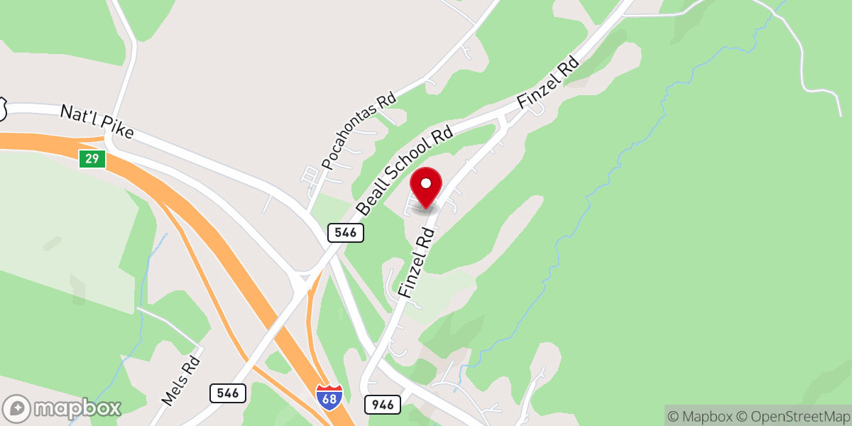 Map showing location of Eastern Garrett County Vol Fire
