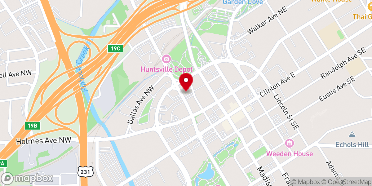Map showing location of Second Cumberland Presbyterian Church