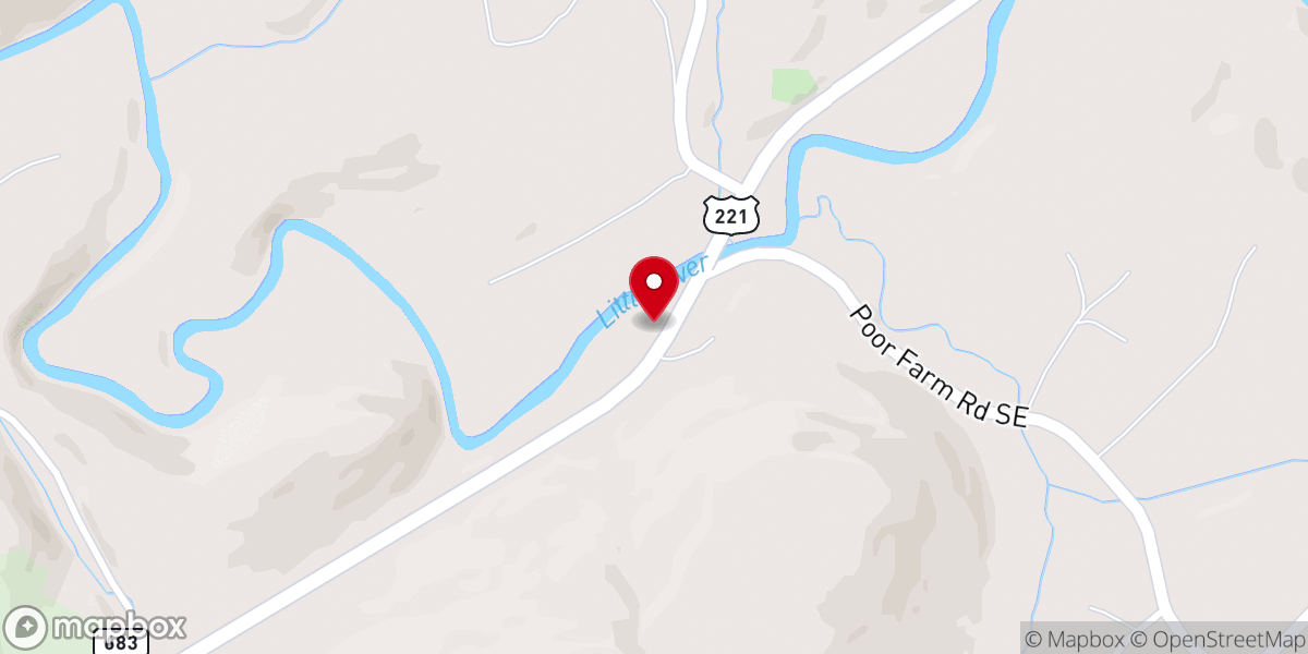 Map showing location of Little River Baptist Church