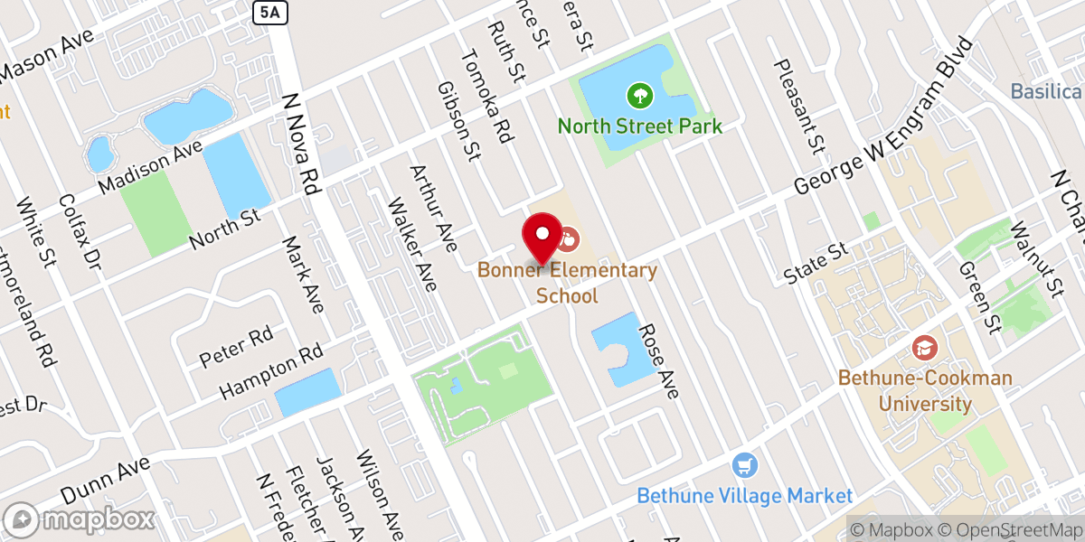 Map showing location of New St. James Missionary Baptist Church