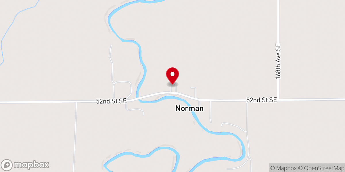 Map showing location of Norman Lutheran Church