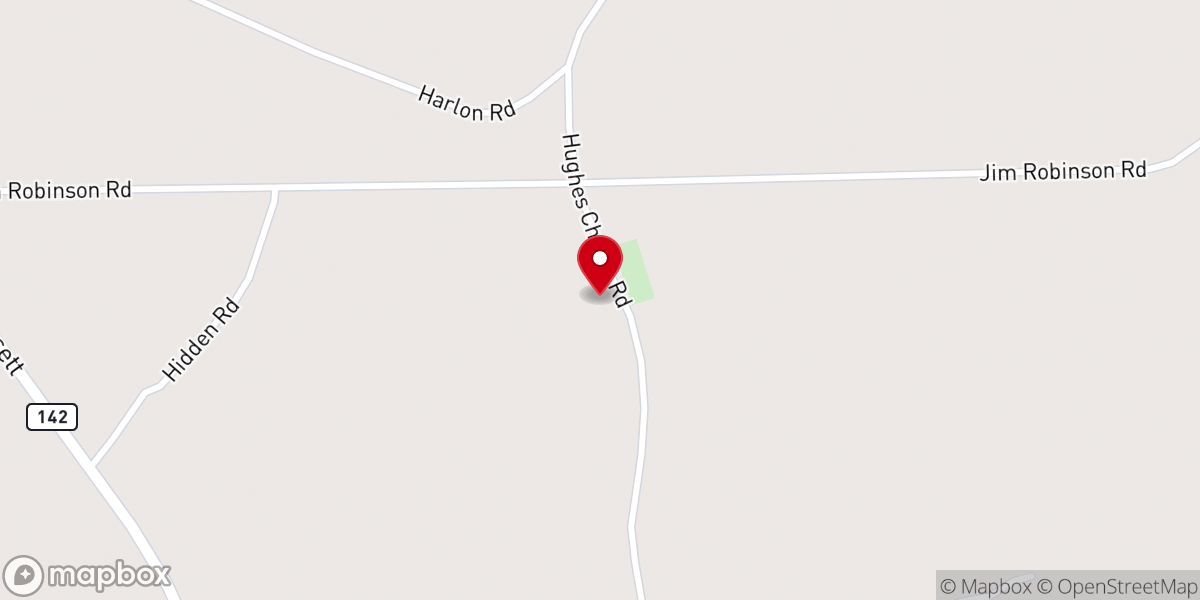 Map showing location of Hughes Chapel Church Ministries