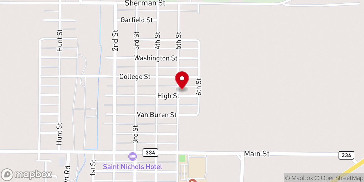 Map showing location of Athena Baptist Church