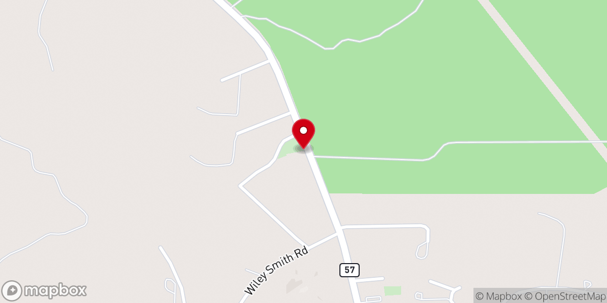 Map showing location of Antioch Church