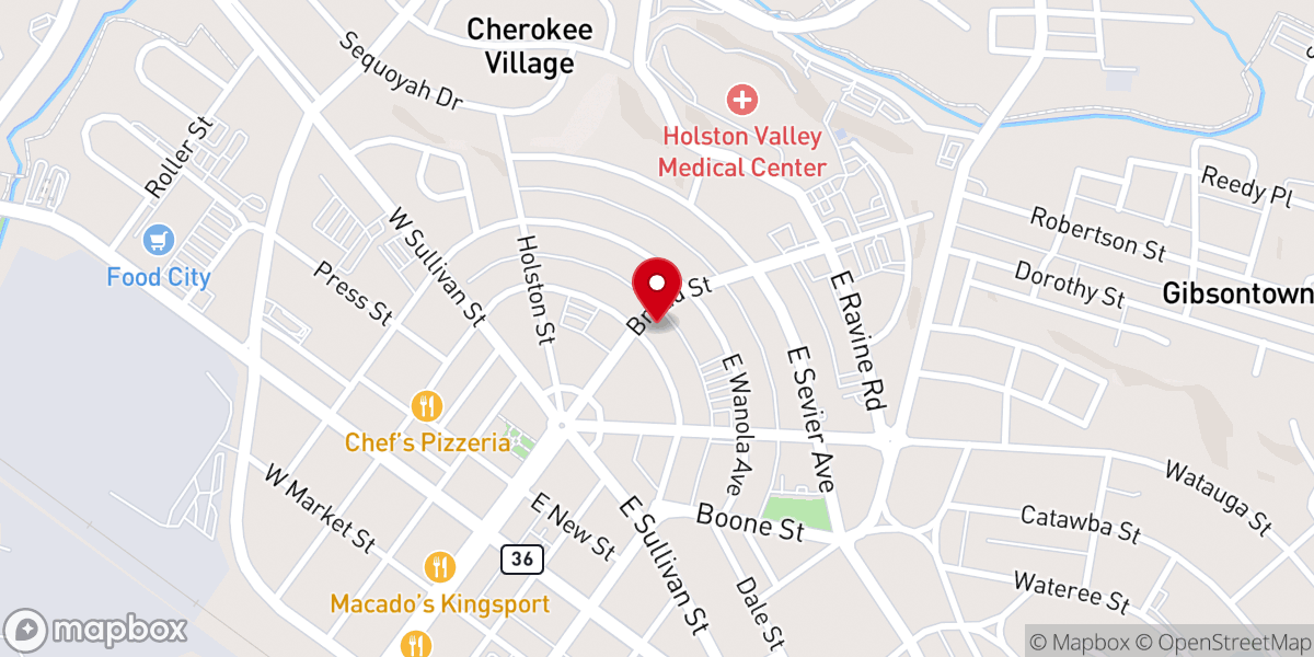 Map showing location of First Christian Church