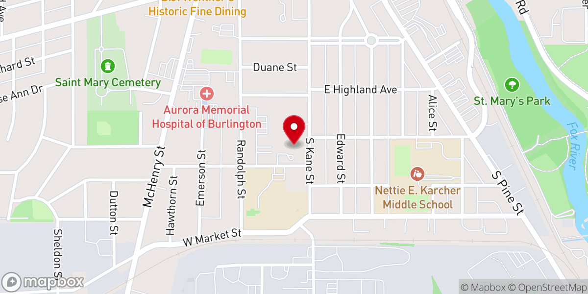 Map showing location of Our Savior Lutheran