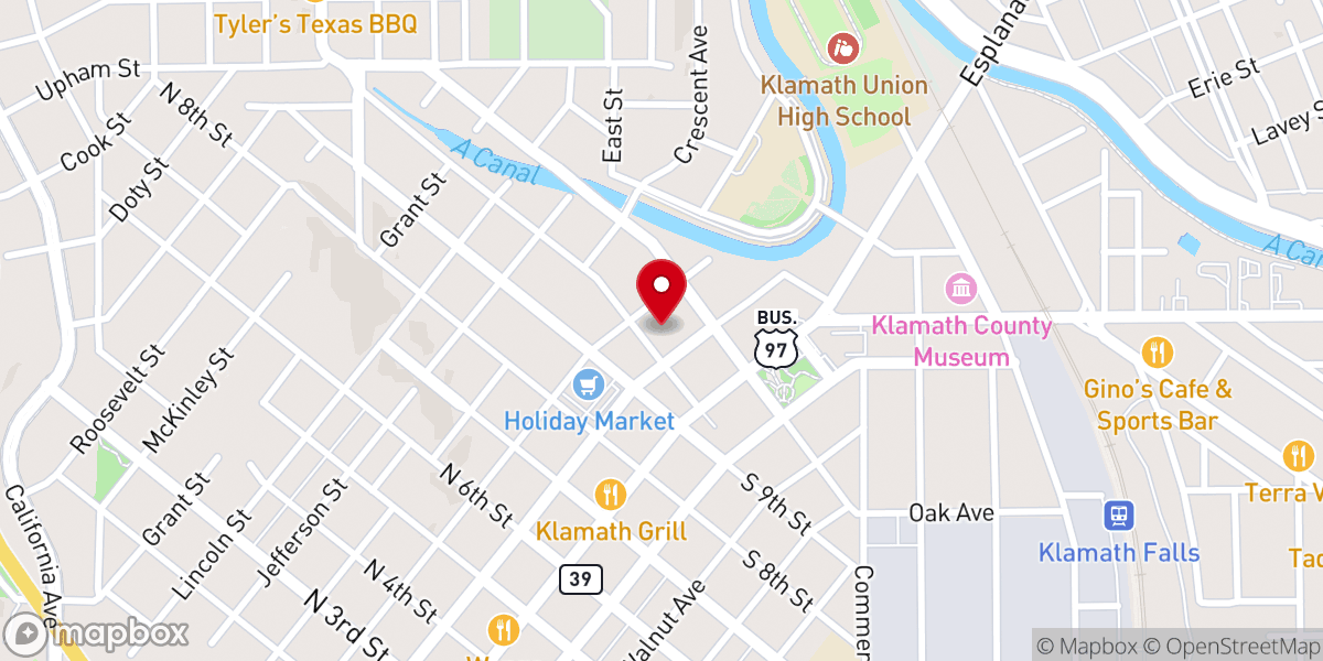 Map showing location of Glad Tidings Worship Center