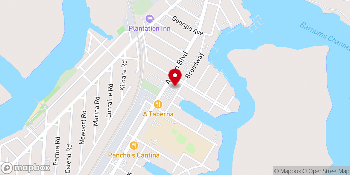 Map showing location of Full Gospel Church-Island Park