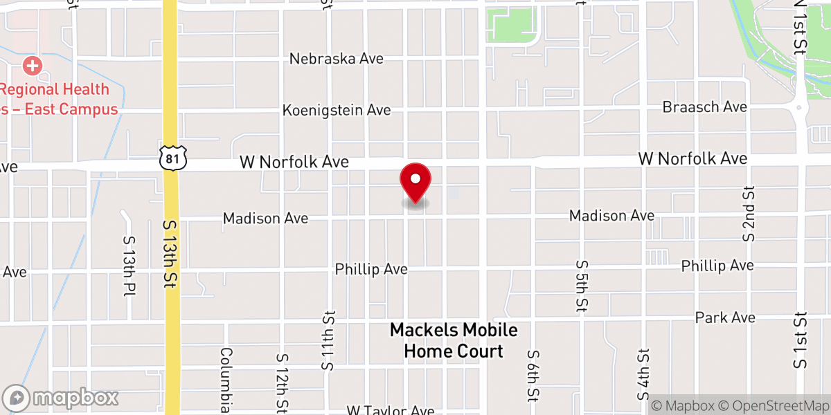 Map showing location of Trinity Episcopal Church