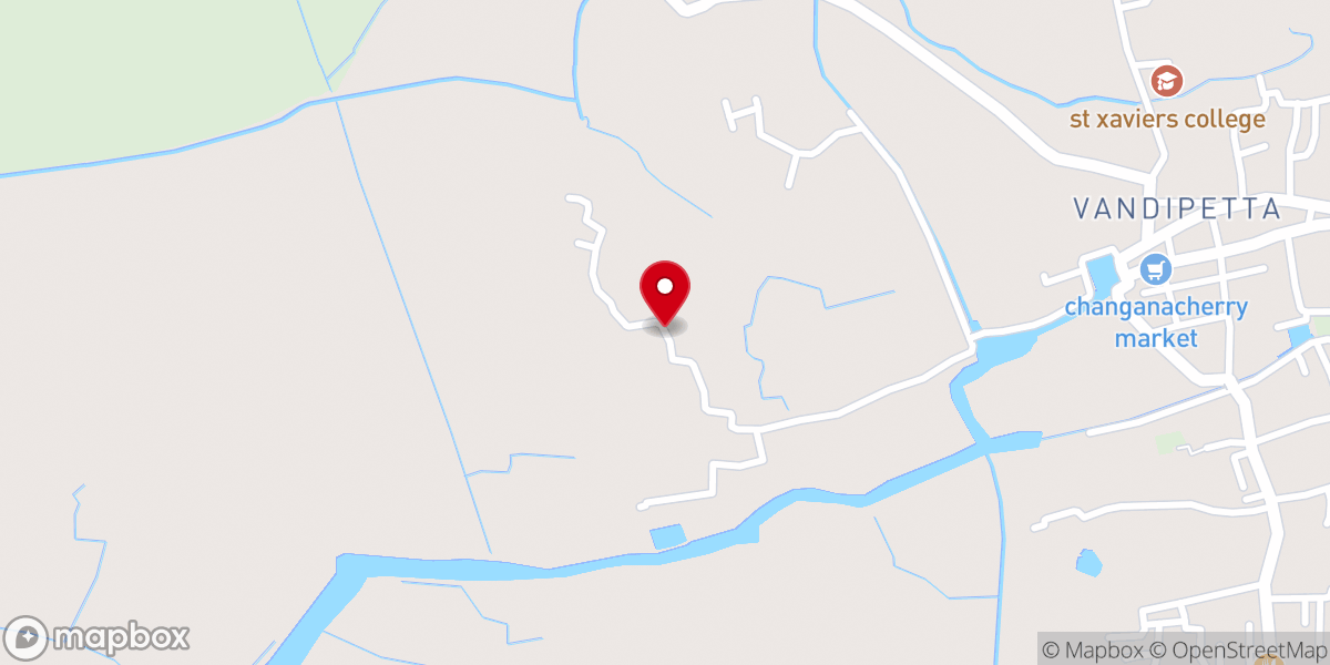 Map showing location of Archdiocese of Changanacherry