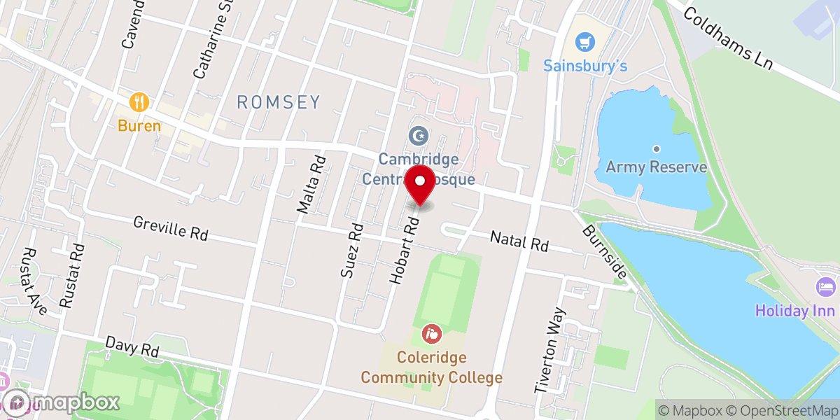 Map showing location of Cambridge Seventh-day Adventist Church