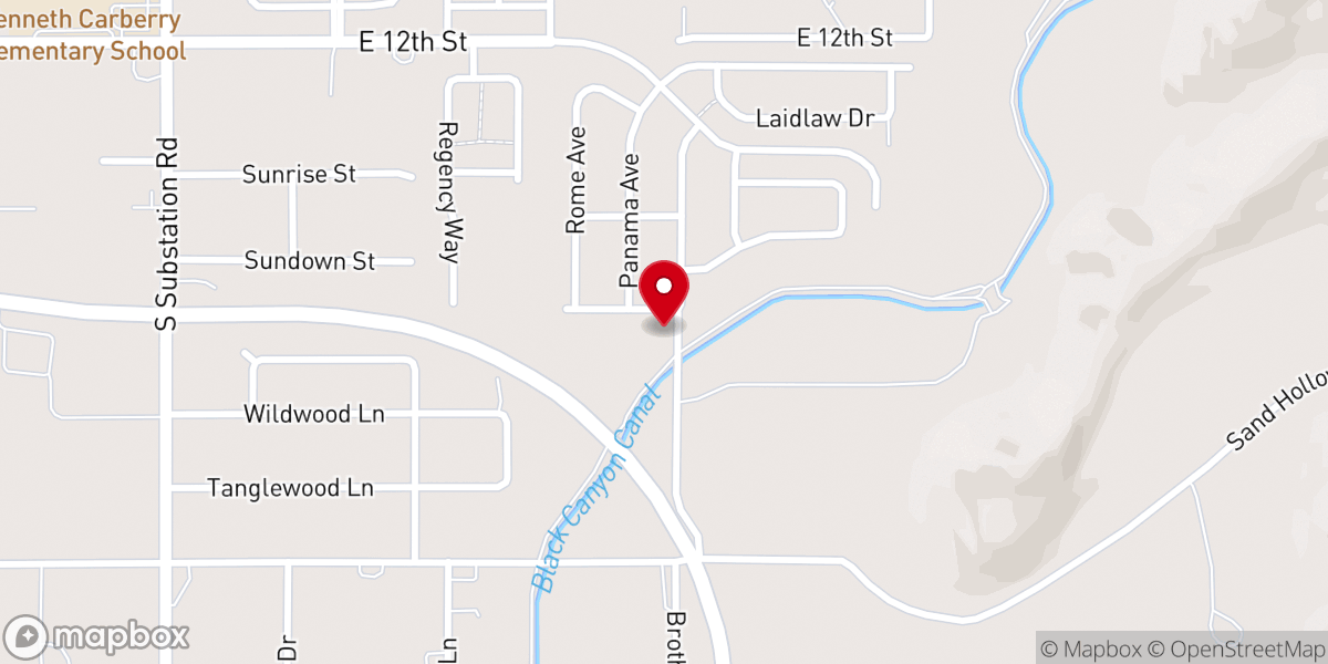 Map showing location of Emmett Community Bible Church