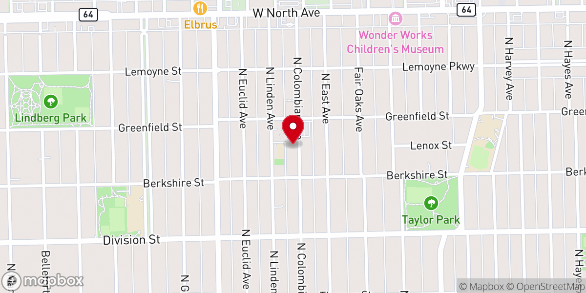 Map showing location of St Giles Catholic Church Parish Center