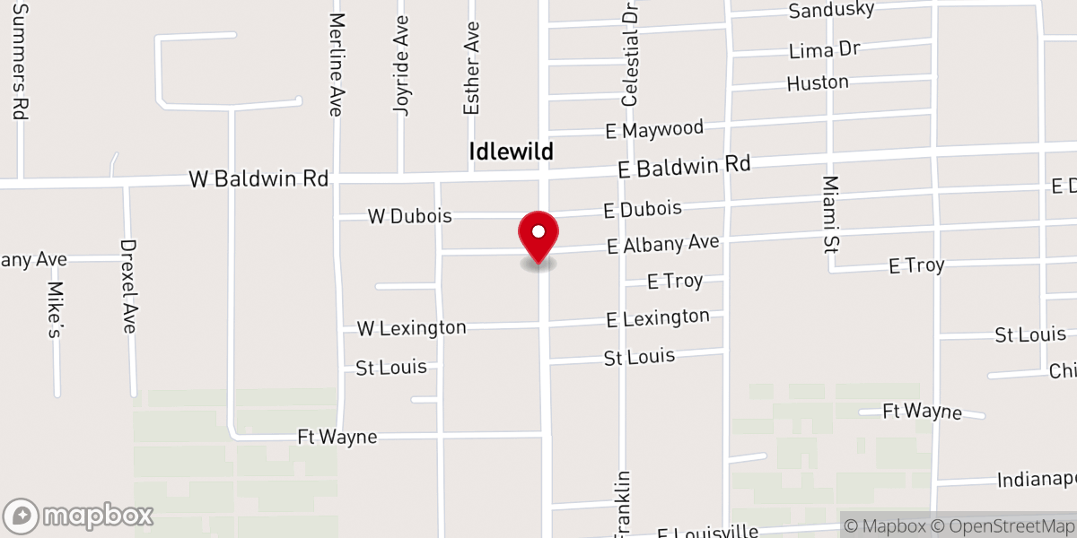 Map showing location of New Life C.O.G.I.C