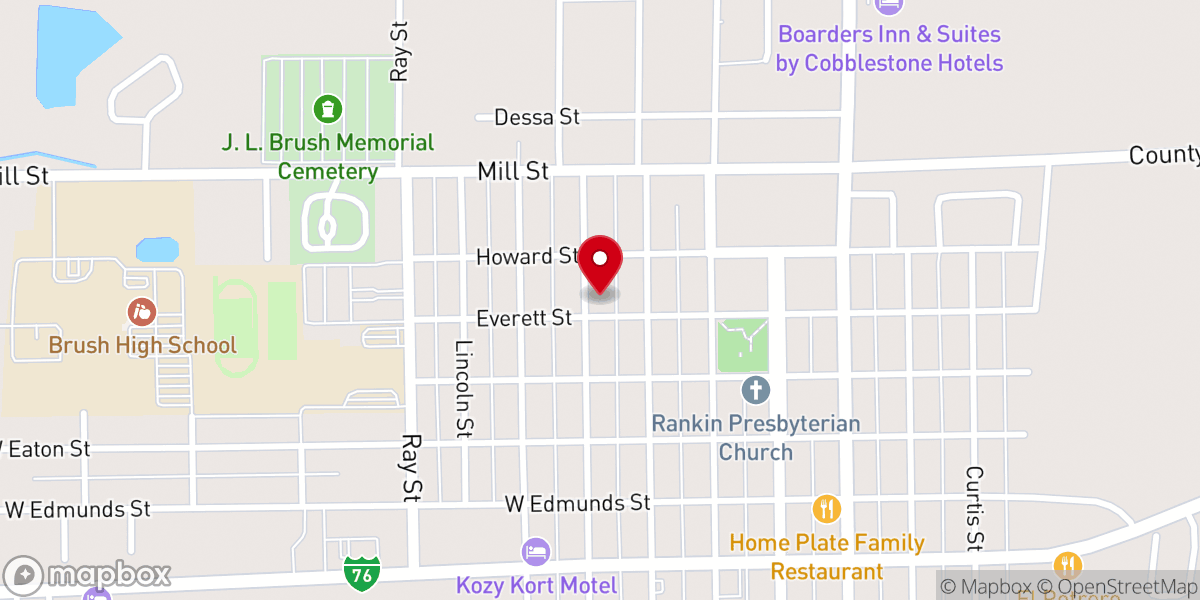Map showing location of Bethlehem Lutheran Church