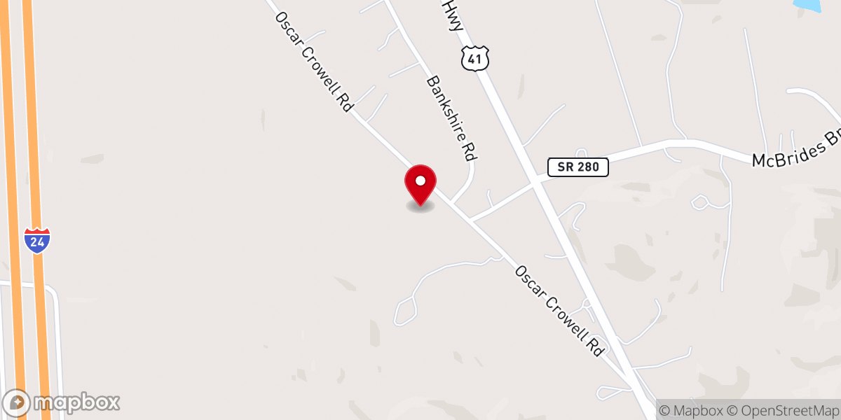 Map showing location of Old Grove Church