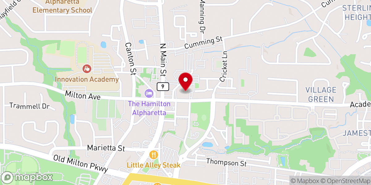 Map showing location of First Baptist Church Of Alpharetta