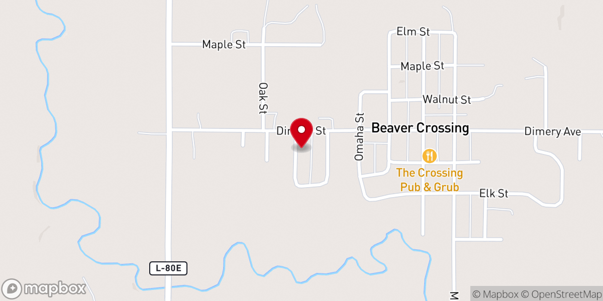 Map showing location of Sacred Heart of Jesus Catholic Church, Beaver Crossing