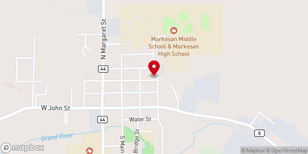 Map showing location of United Methodist Church