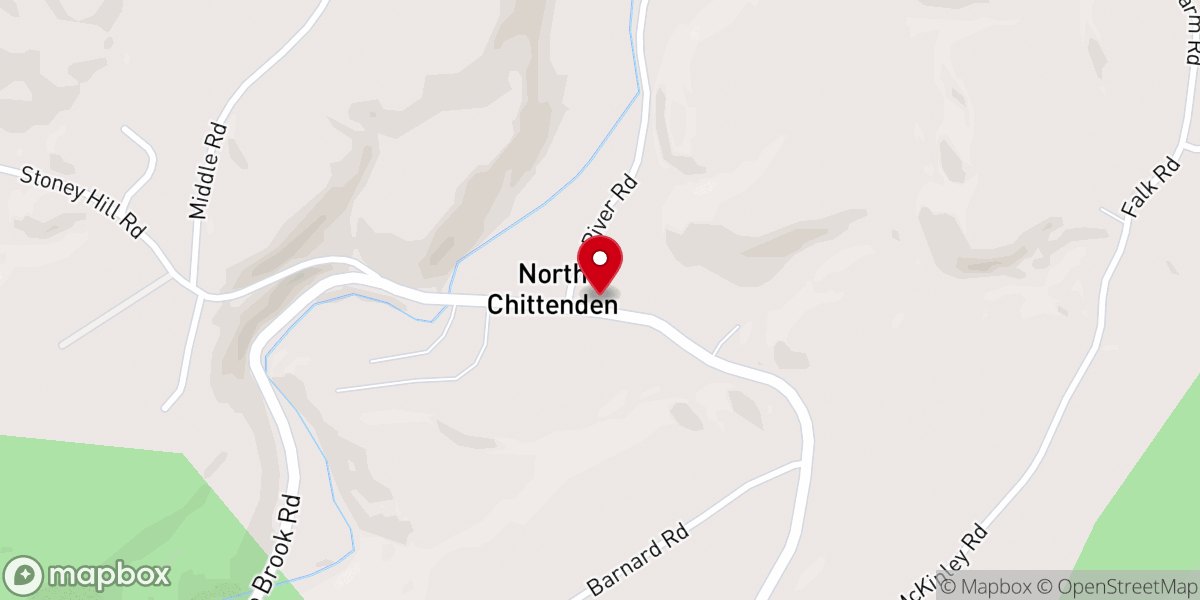 Map showing location of North Chittenden Community Church