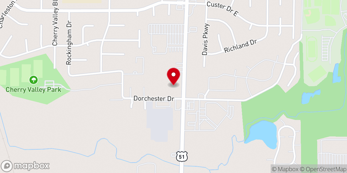 Map showing location of Highway Baptist Church