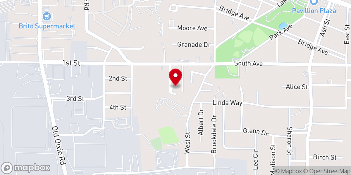 Map showing location of Forest Chapel Baptist Church