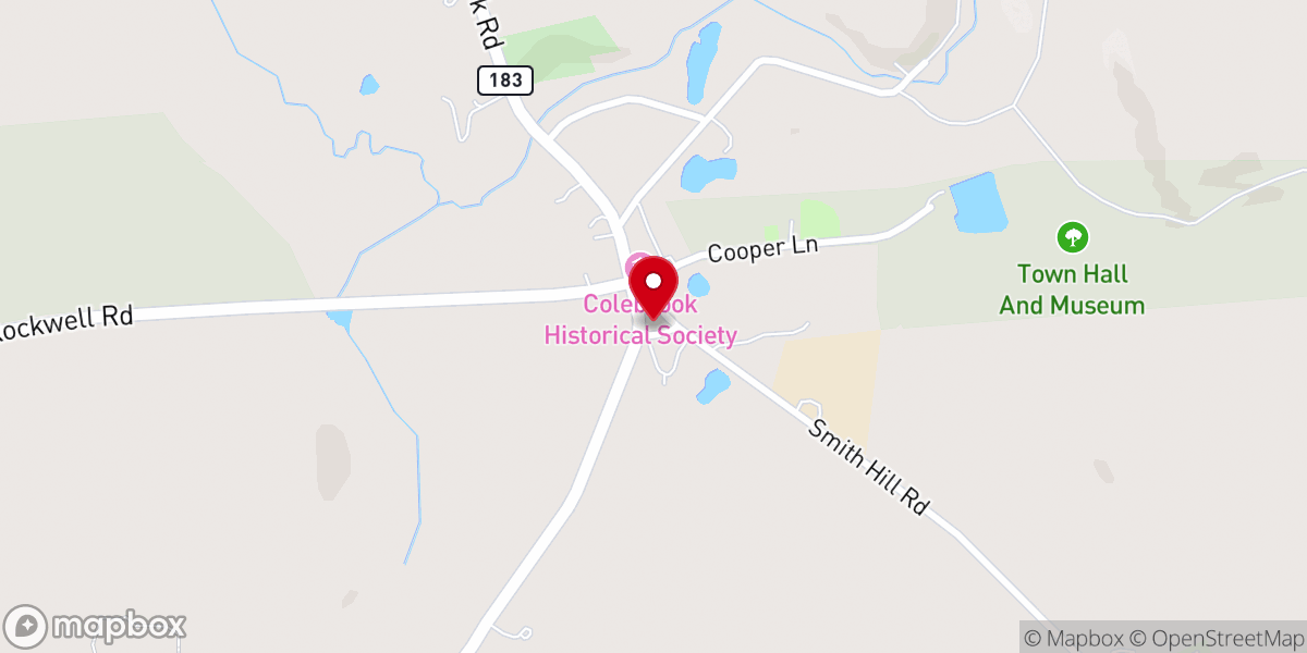 Map showing location of Colebrook Congregational Church