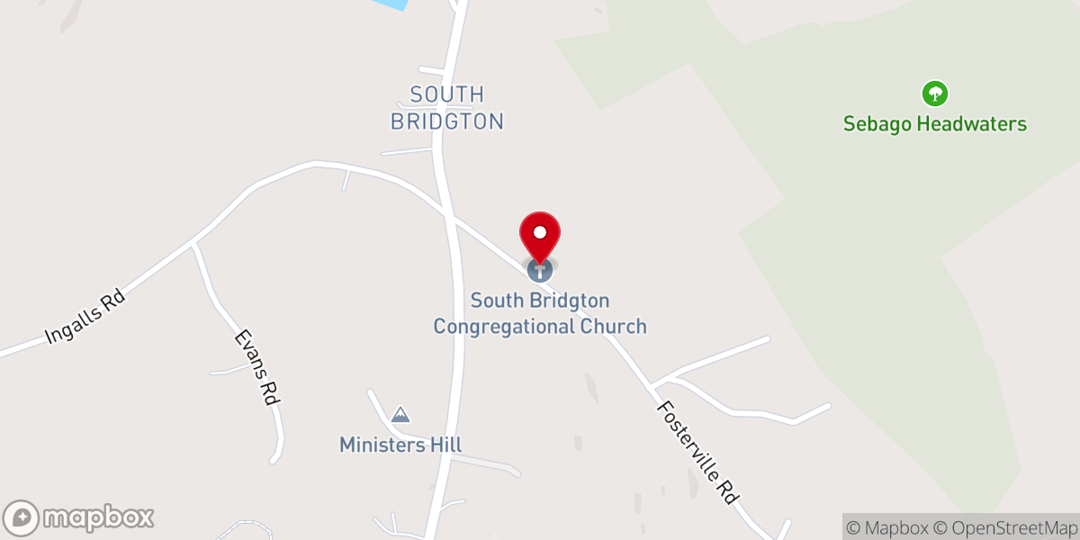 Map showing location of South Bridgton Congregational Church