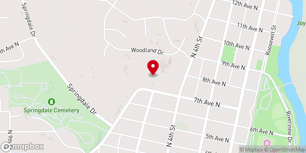 Map showing location of First Congregational Church