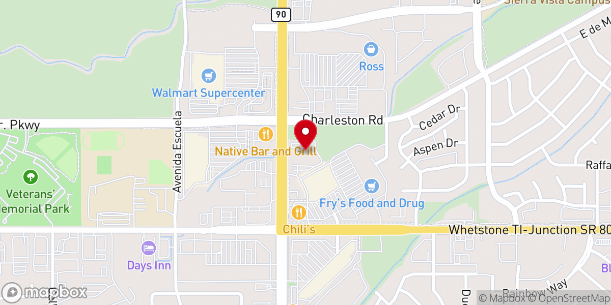 Map showing location of ONE Community Church (Sierra Vista)