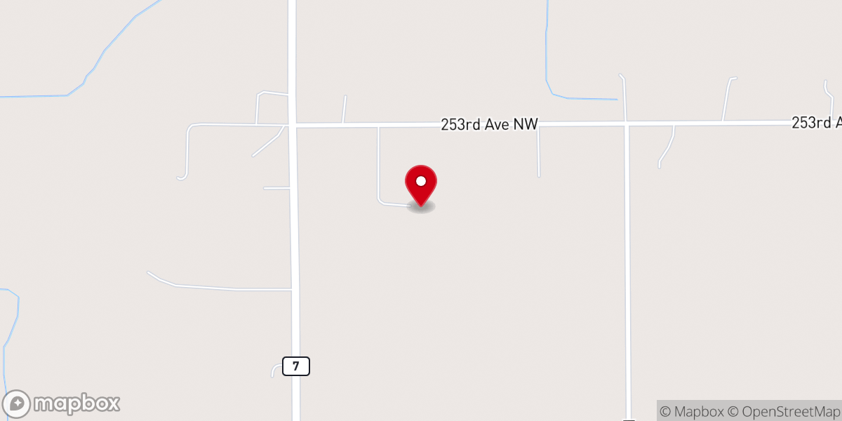 Map showing location of County Line Charolais
