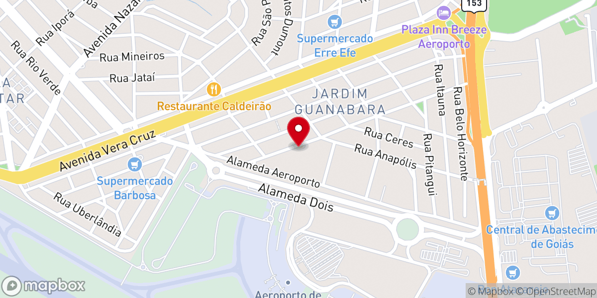Map showing location of Igreja Batista Cristã de Goiânia