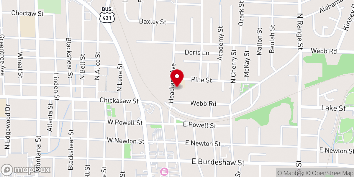 Map showing location of Headland Avenue Baptist Church