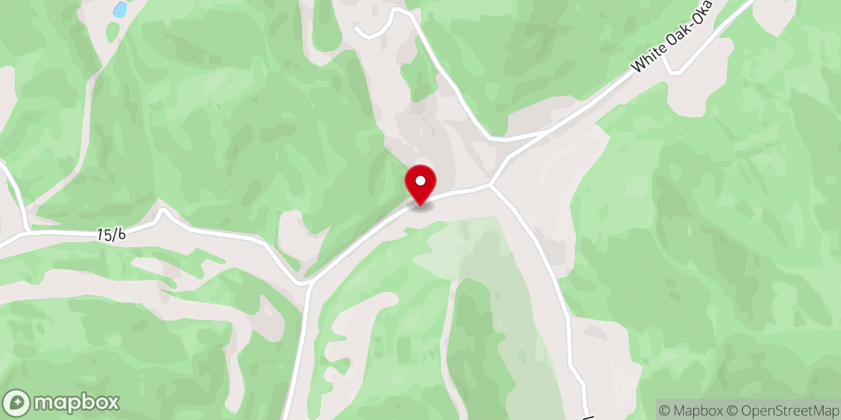 Map showing location of White Oak Baptist Church