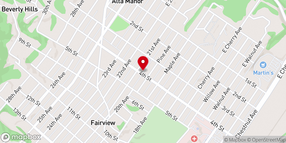 Map showing location of Fourth St Church of God