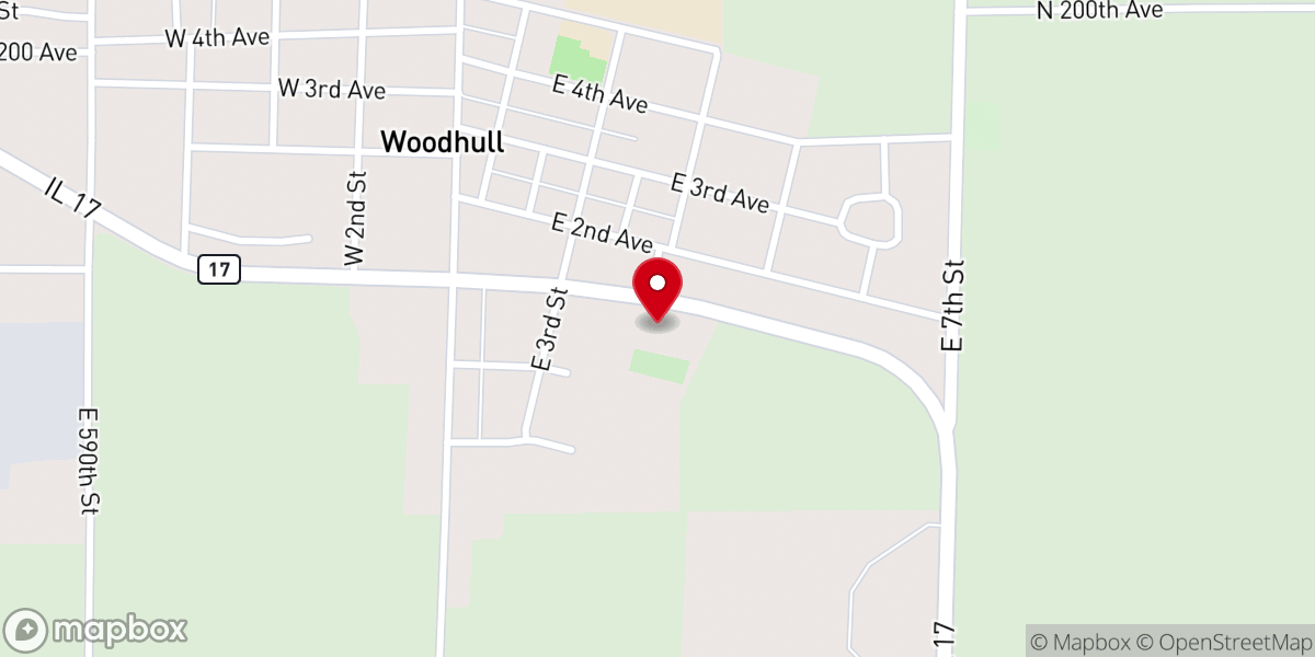Map showing location of Saint John the Apostle Catholic Church, Woodhull