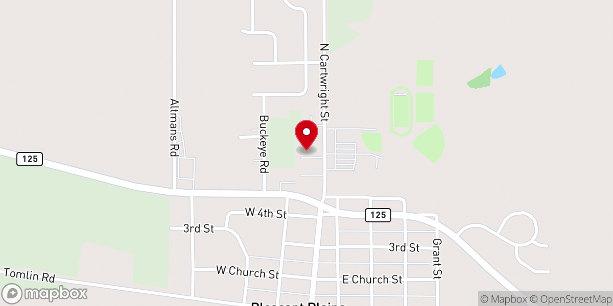 Map showing location of Zion Lutheran Church