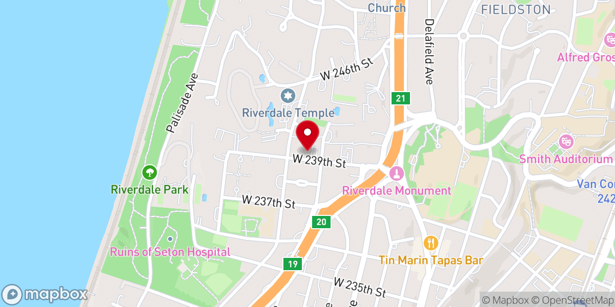 Map showing location of Torah V`Chesed Nanash-Riverdale shtiebel