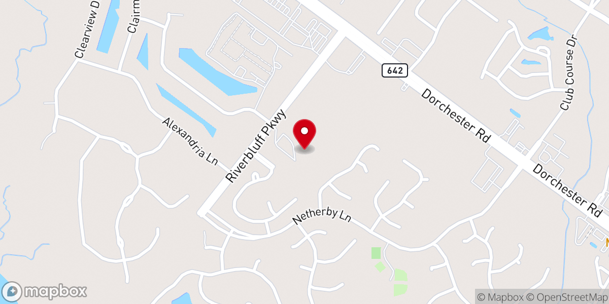 Map showing location of Riverbluff Church