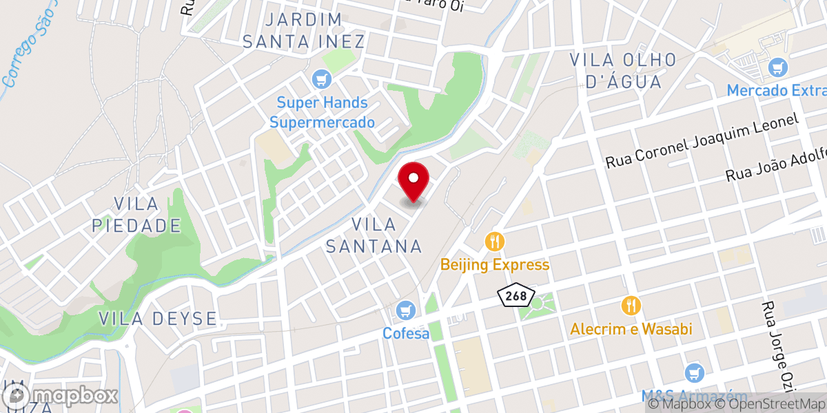 Map showing location of Comunidade Santa Madre Teresa de Calcutá
