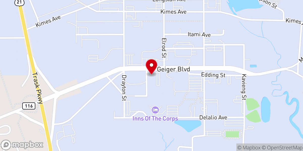 Map showing location of MCAS Beaufort Chapel