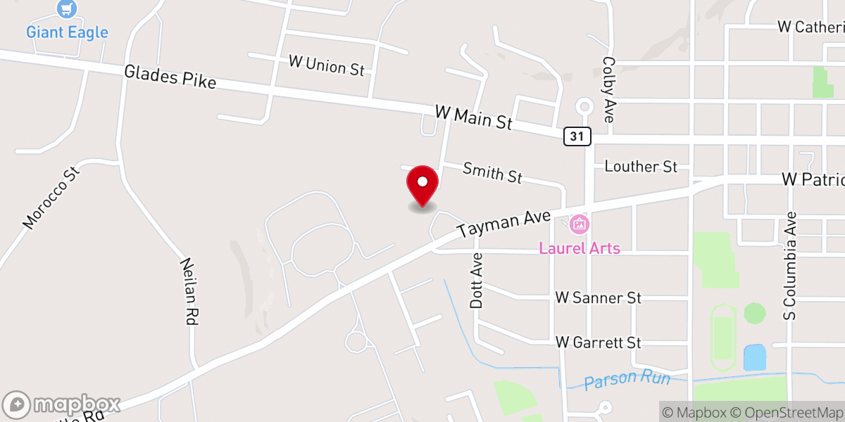 Map showing location of Trinity Lutheran Church