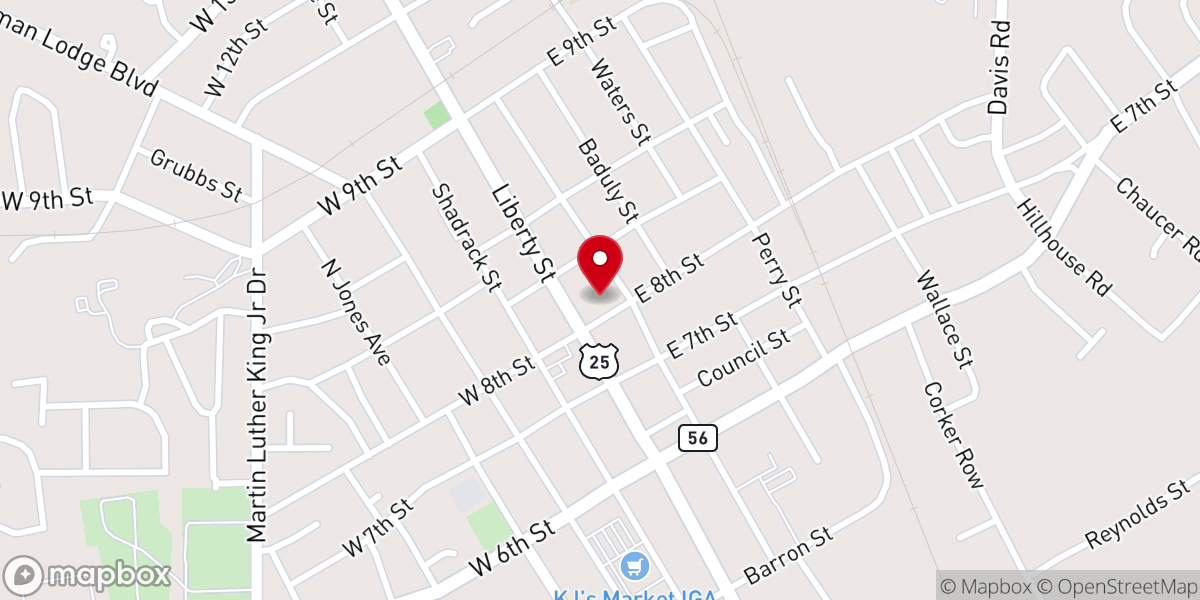 Map showing location of Waynesboro Methodist Church